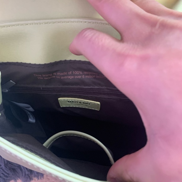 Matt & Nat VEGAN Leather Back Pack Pastel Yellow Eco Friendly Recycled Lining - Picture 7 of 8